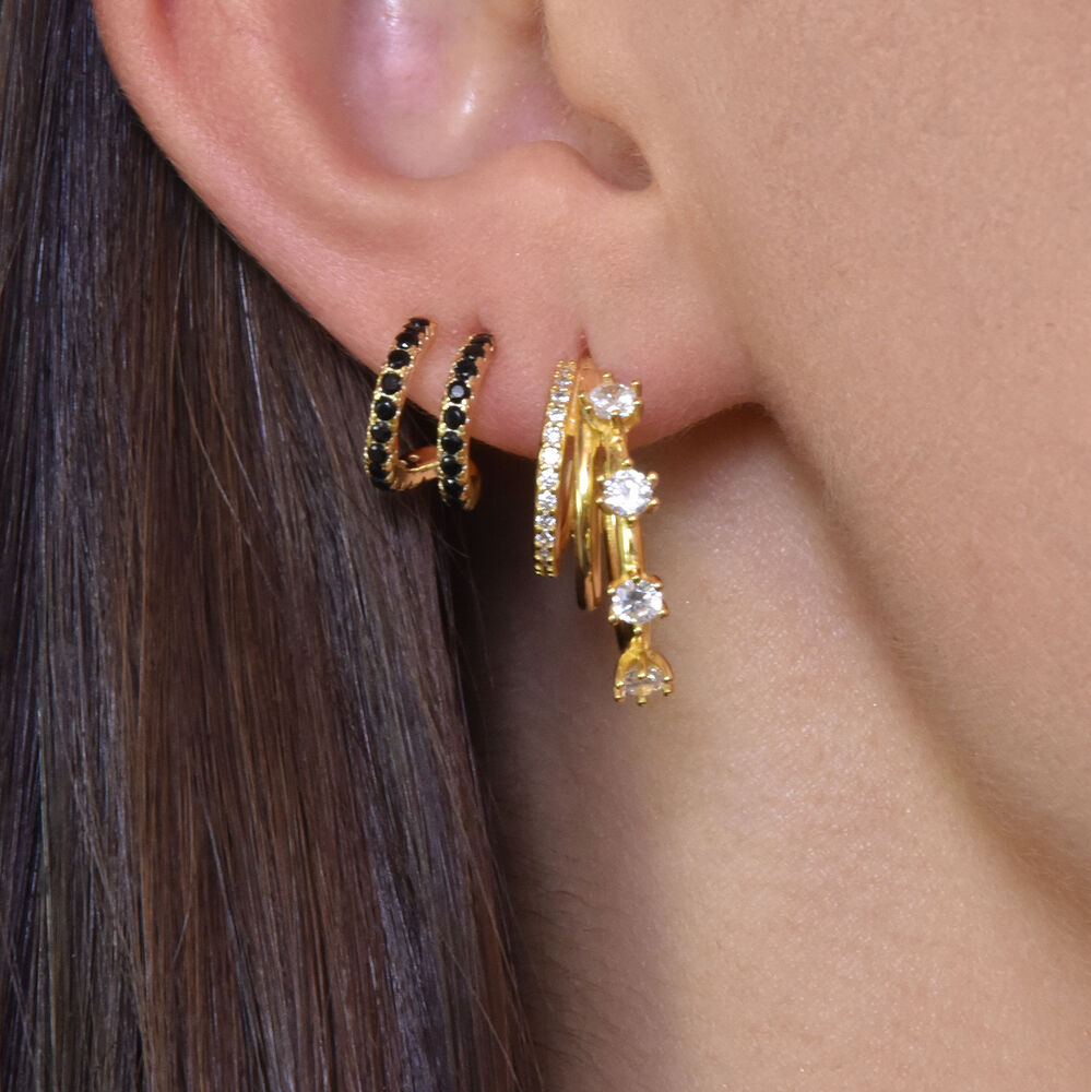 Culturesse Cendrique Gold Vermeil Topaz Loop Earrings