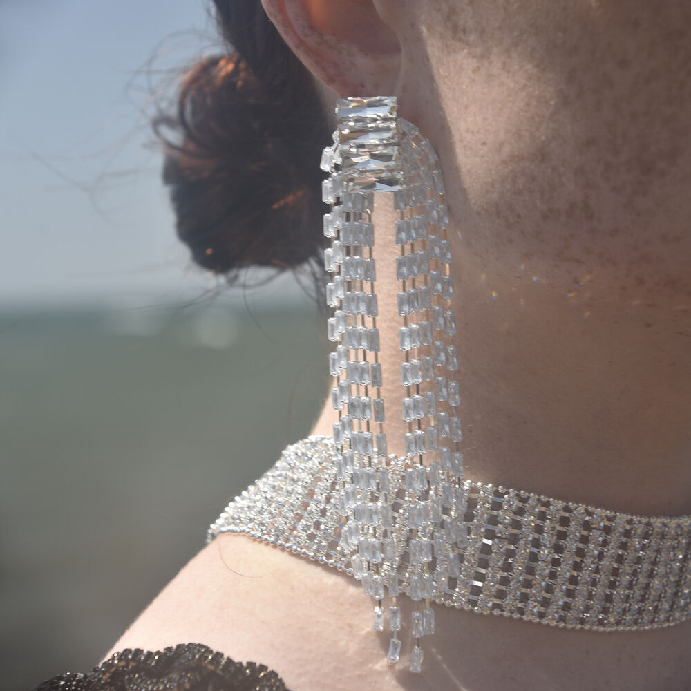 Culturesse Aries Arch String Statement Earrings (Oversized)