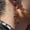 Culturesse Darya Artsy Wave Earrings (Brown)