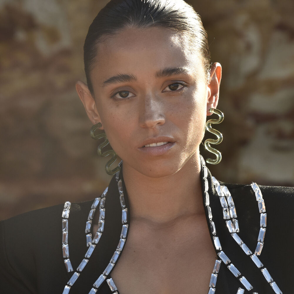 Culturesse Darya Artsy Wave Earrings (Green)