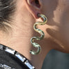 Culturesse Darya Artsy Wave Earrings (Green)