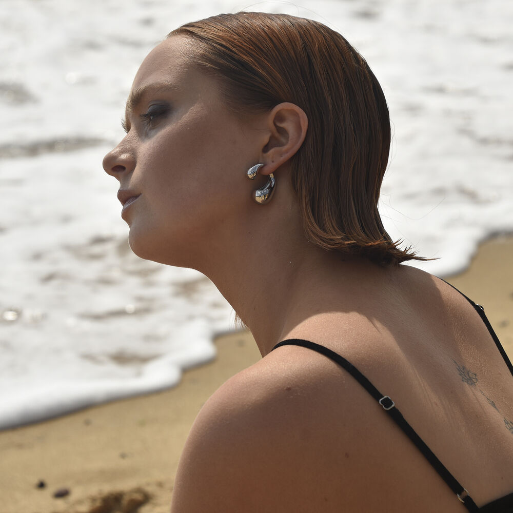 Culturesse Maddox Waterdrop Earrings (Silver)