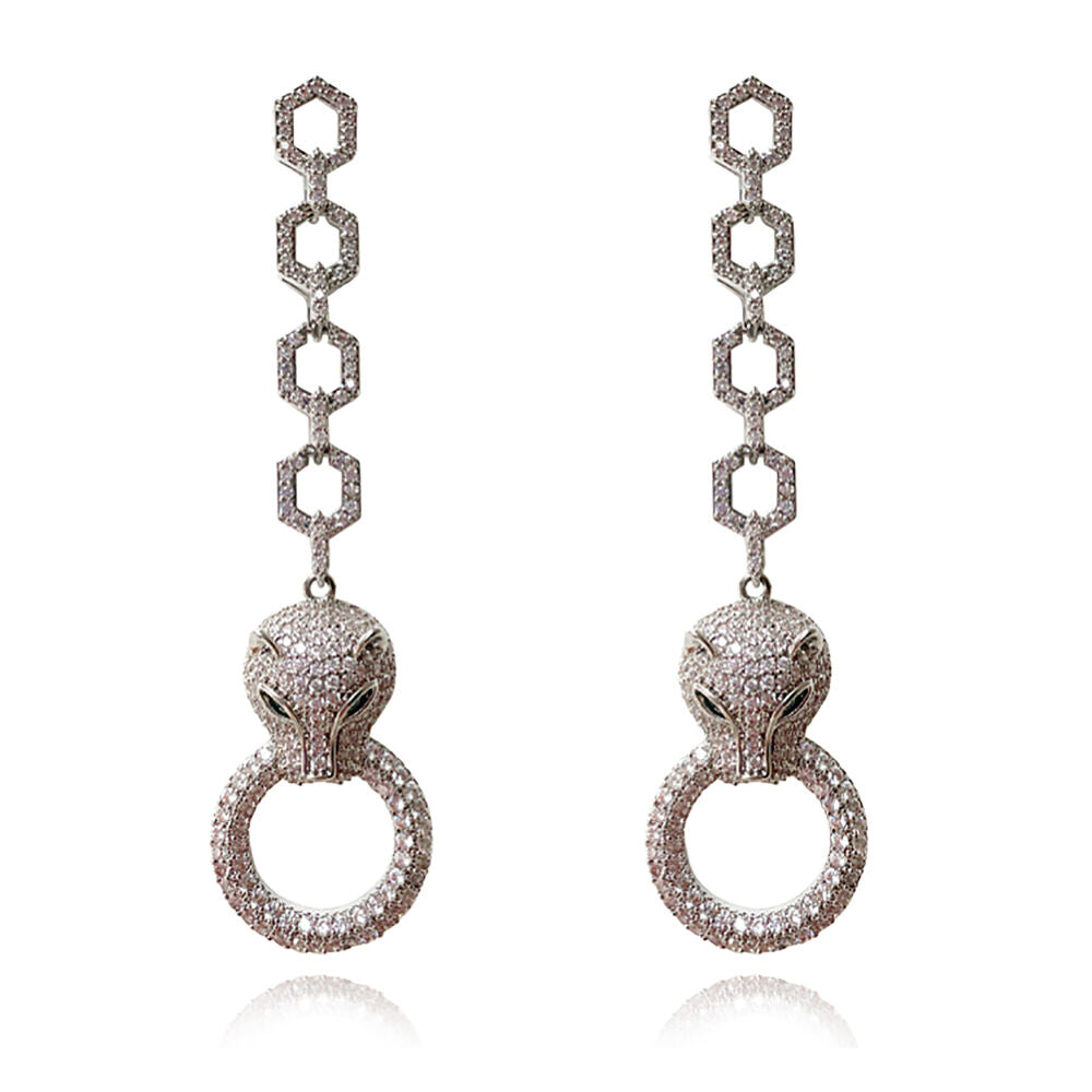 Culturesse Bengali Luxury Leopard Ring Earrings