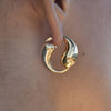 Culturesse Yin Yang Artisan Solid Hoop Earrings (Gold)