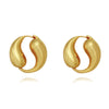 Culturesse Yin Yang Artisan Solid Hoop Earrings (Gold)