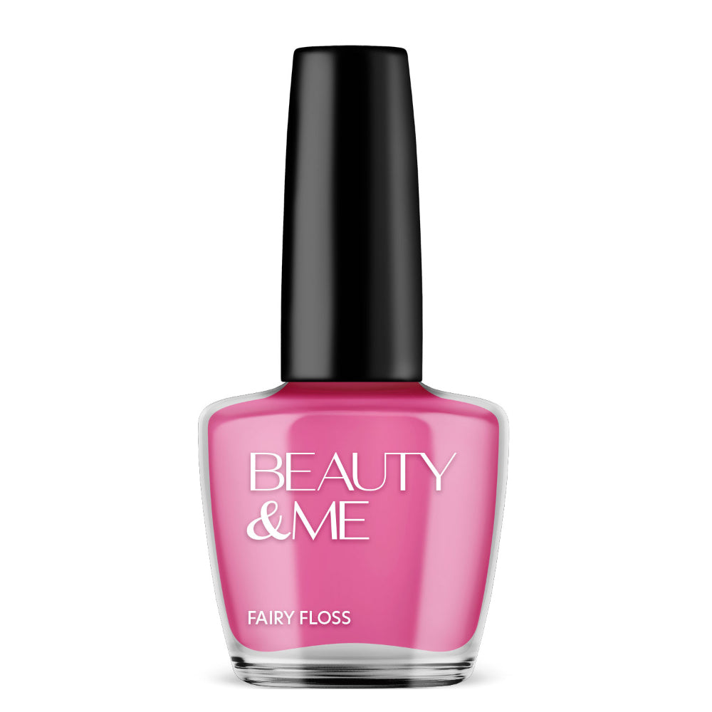 Beauty & Me Fairy Floss Vivid Pink Nail Polish 12ml High Shine Finish