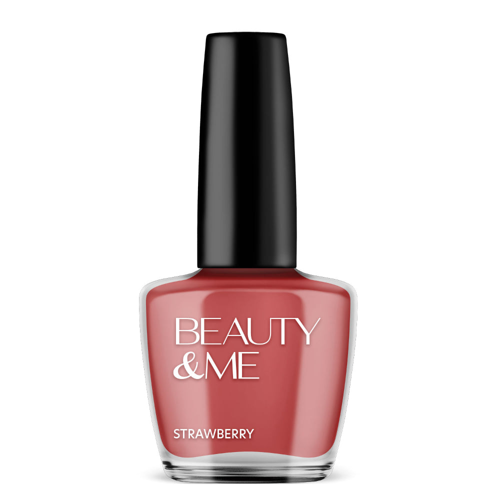 Beauty & Me Strawberry Red Nail Polish 12ml High Shine Quick Dry Formula
