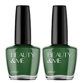 Beauty & Me Jungle Green Nail Polish Duo 2x12ml High Gloss Quick Dry