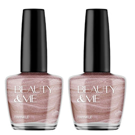 Twinkle Two Tone Metallic Pink Bronze Nail Polish Duo 2x 12ml Beauty & Me