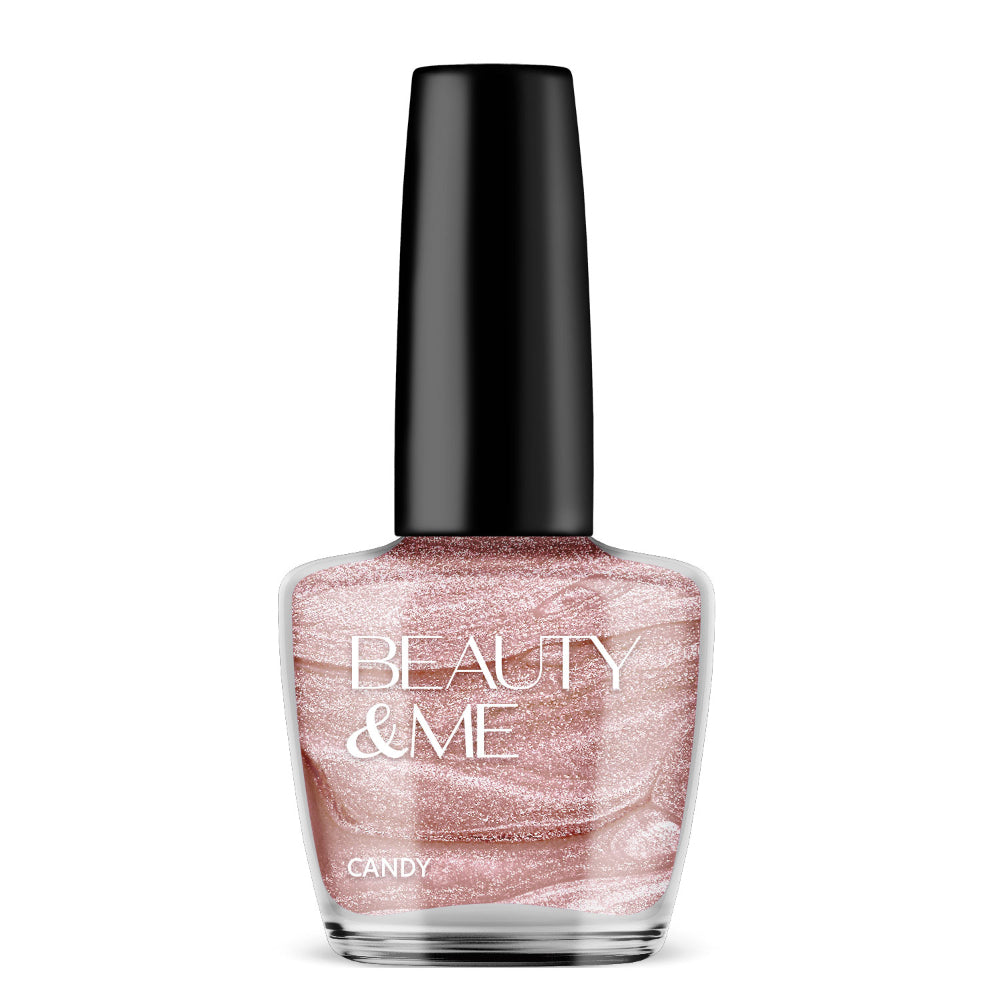 Beauty & Me Candy Two Tone Metallic Light Pink Nail Polish 12ml