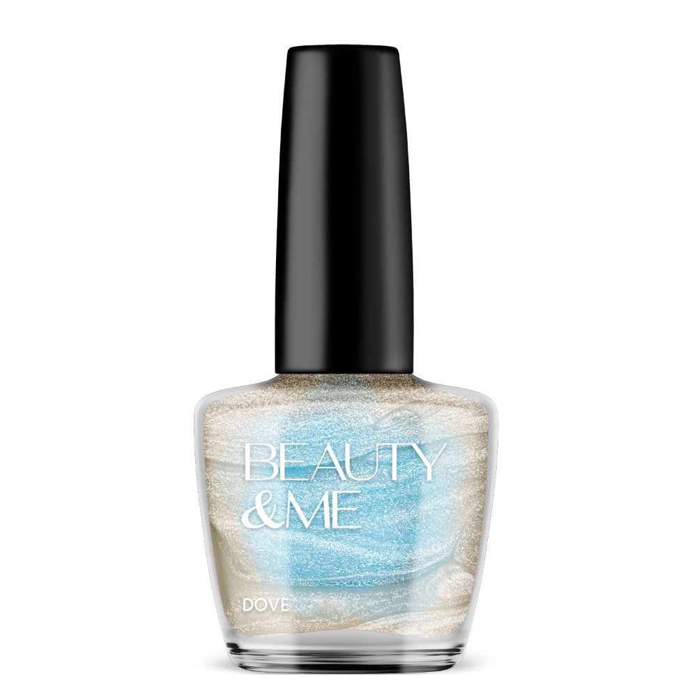 Beauty & Me Dove Creamy White Two Tone Metallic Nail Polish 12ml