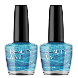 Beauty & Me Blueberry Bright Blue Two Tone Nail Polish Duo 2x12ml