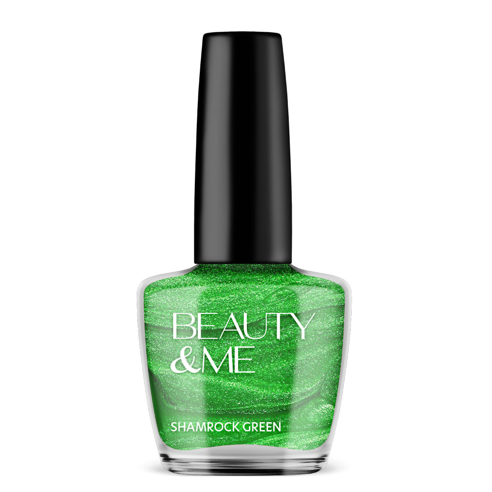 Beauty & Me Shamrock Light Green Nail Polish 12ml Quick Dry Gloss Finish
