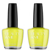 Beauty & Me Electric Yellow Nail Polish Duo 2x12ml Neon Quick Dry Gloss