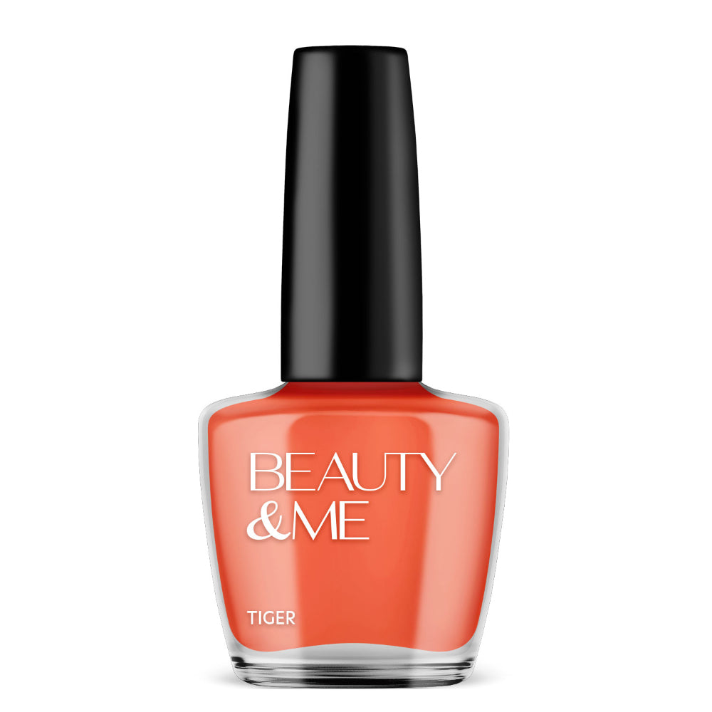Beauty & Me Tiger Mid Orange Nail Polish 12ml Long Lasting Gloss