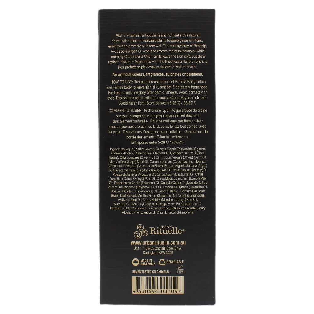 Urban Rituelle Mandarin, Basil & Lime Hand & Body Lotion 500ml