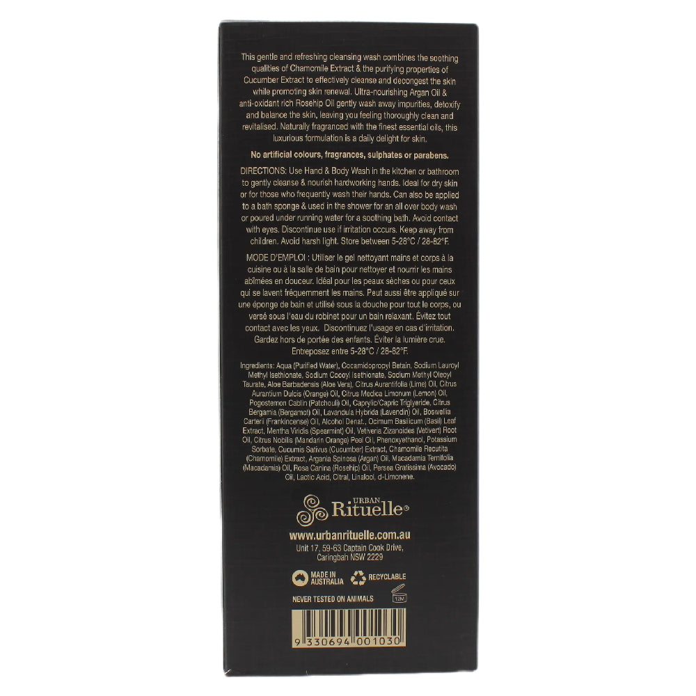 Urban Rituelle Mandarin, Basil & Lime Hand & Body Wash 500ml