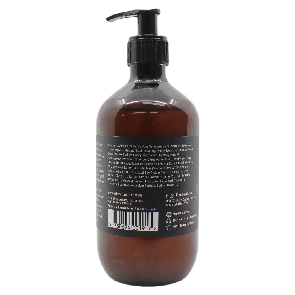 Urban Rituelle Mandarin, Basil & Lime Natural Shampoo 500ml