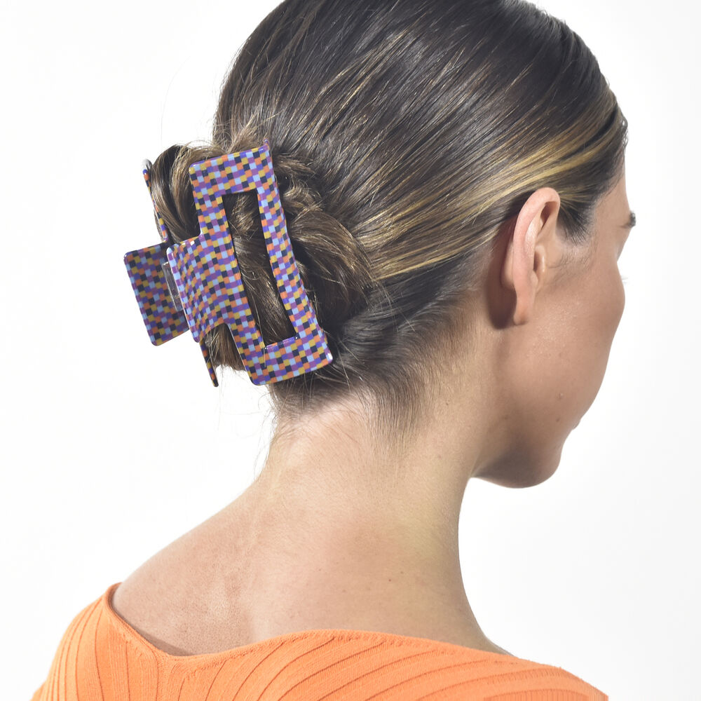 Culturesse Raya Retro Checkered Hair Claw - Large