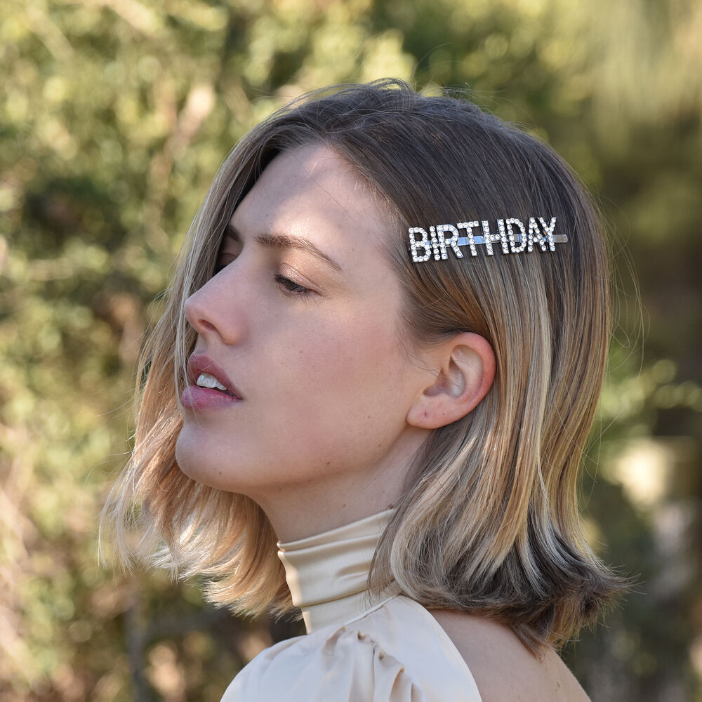 Culturesse Birthday Rhinestone Hair Clip