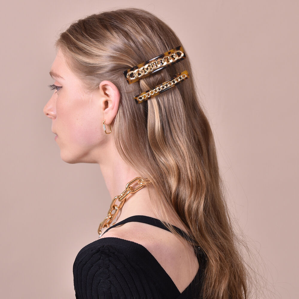 Culturesse Bertina Modern Chain Barrette Set