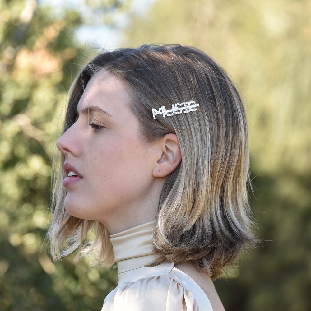 Culturesse Music Rhinestone Hair Clip