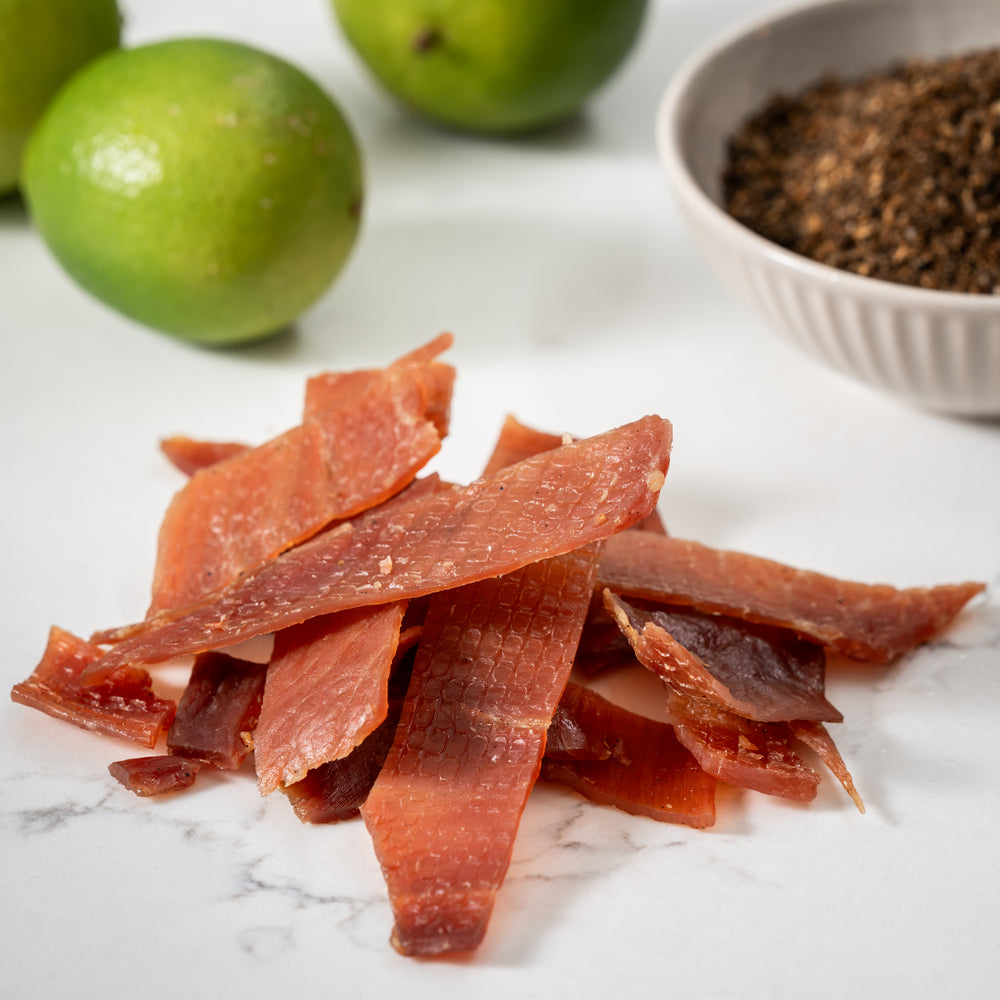 Mallorys Jerky Lemon Pepper Pork 100g Zesty Soft Snack (for Human Consumption)