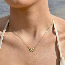 Culturesse Bindi Interlinked Butterfly Pendant Necklace (Gold)