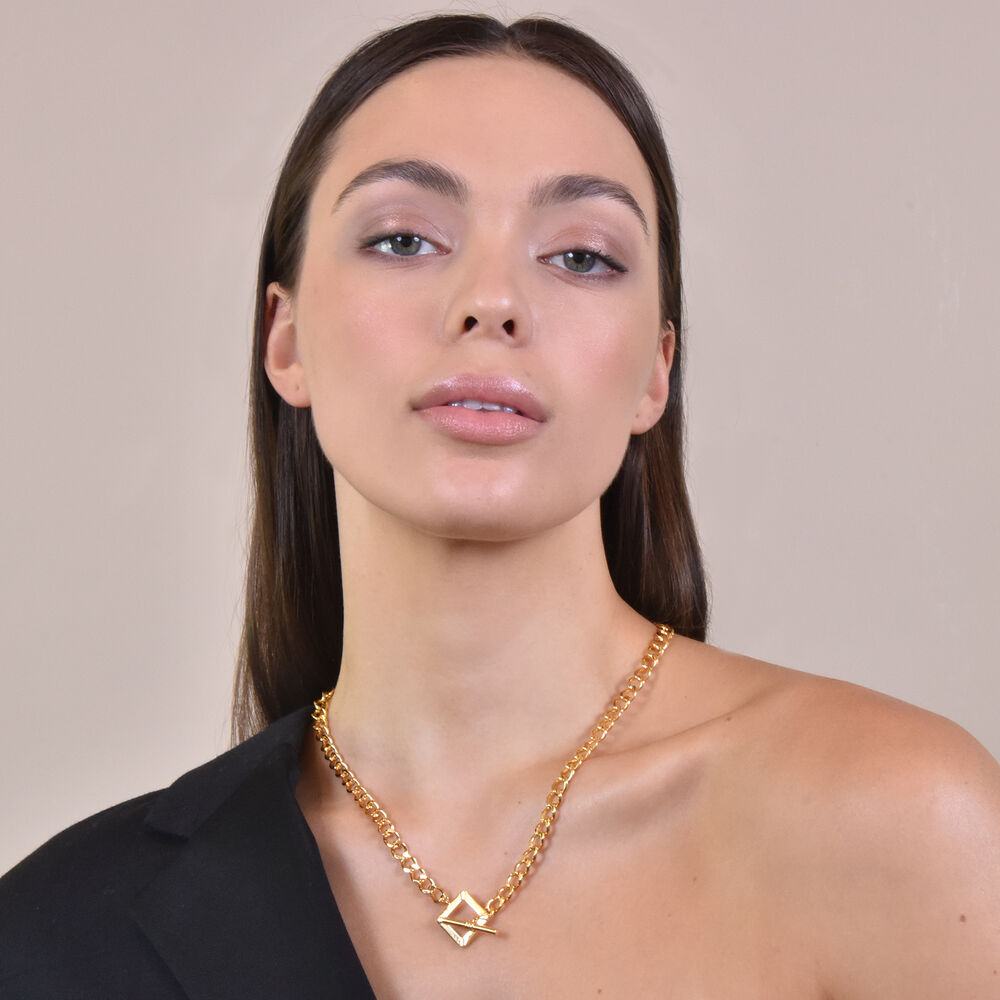 Culturesse Coco 24K Gold Buckle Chain Necklace