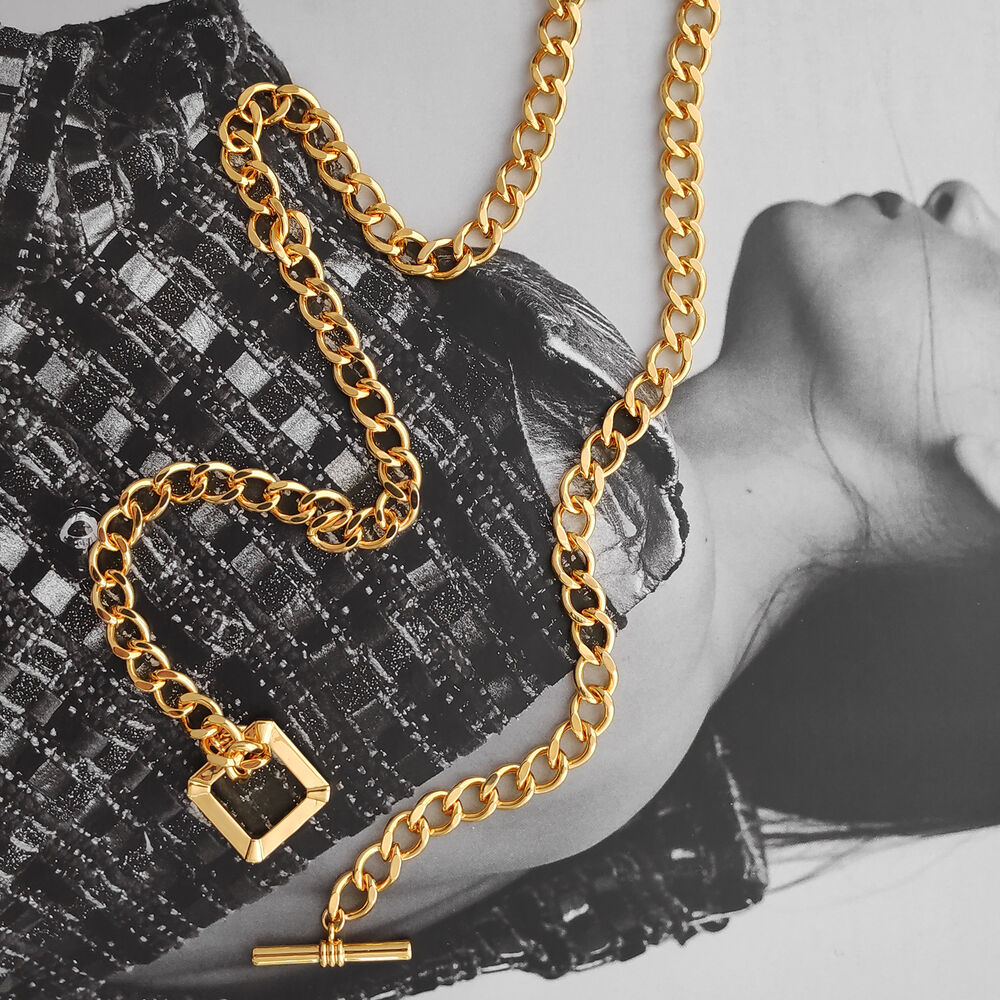 Culturesse Coco 24K Gold Buckle Chain Necklace