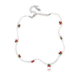 Culturesse Cherry-ish Beaded Necklace (Clear)