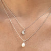 Culturesse Aicha Dainty Croissant Pendant Necklace (Silver)