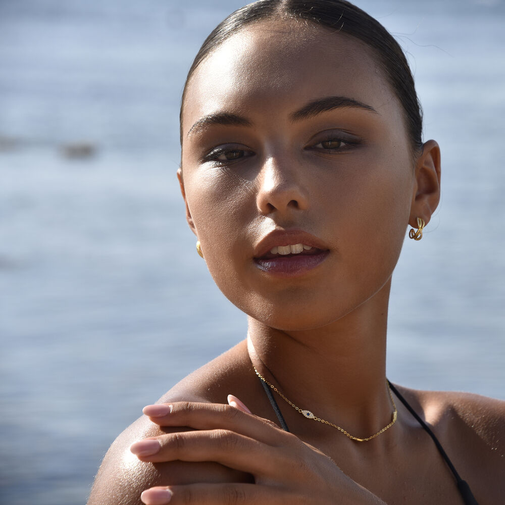 Culturesse Birdie Evil Eye Necklace / Choker (Gold)