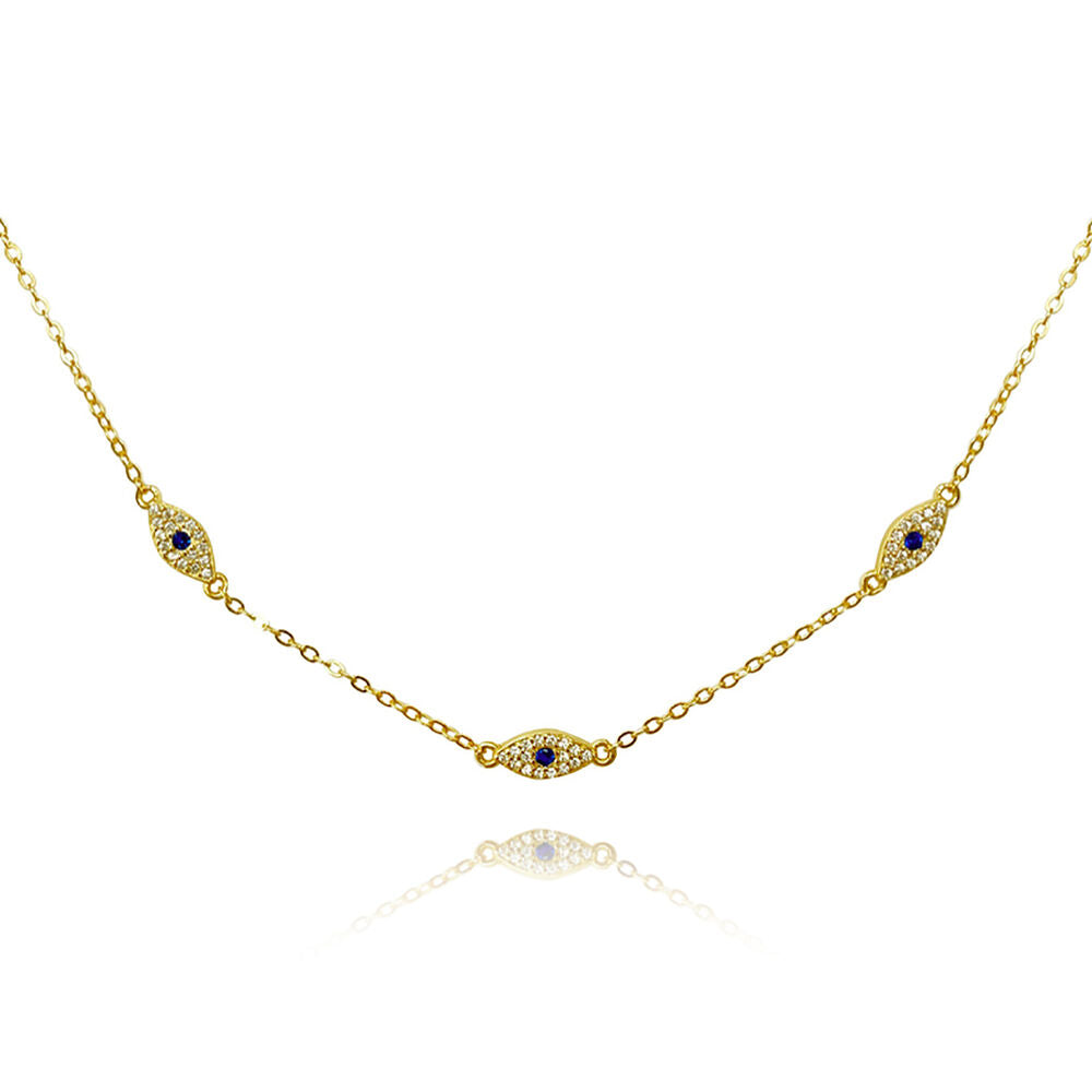 Culturesse Birdie Evil Eye Necklace / Choker (Gold)