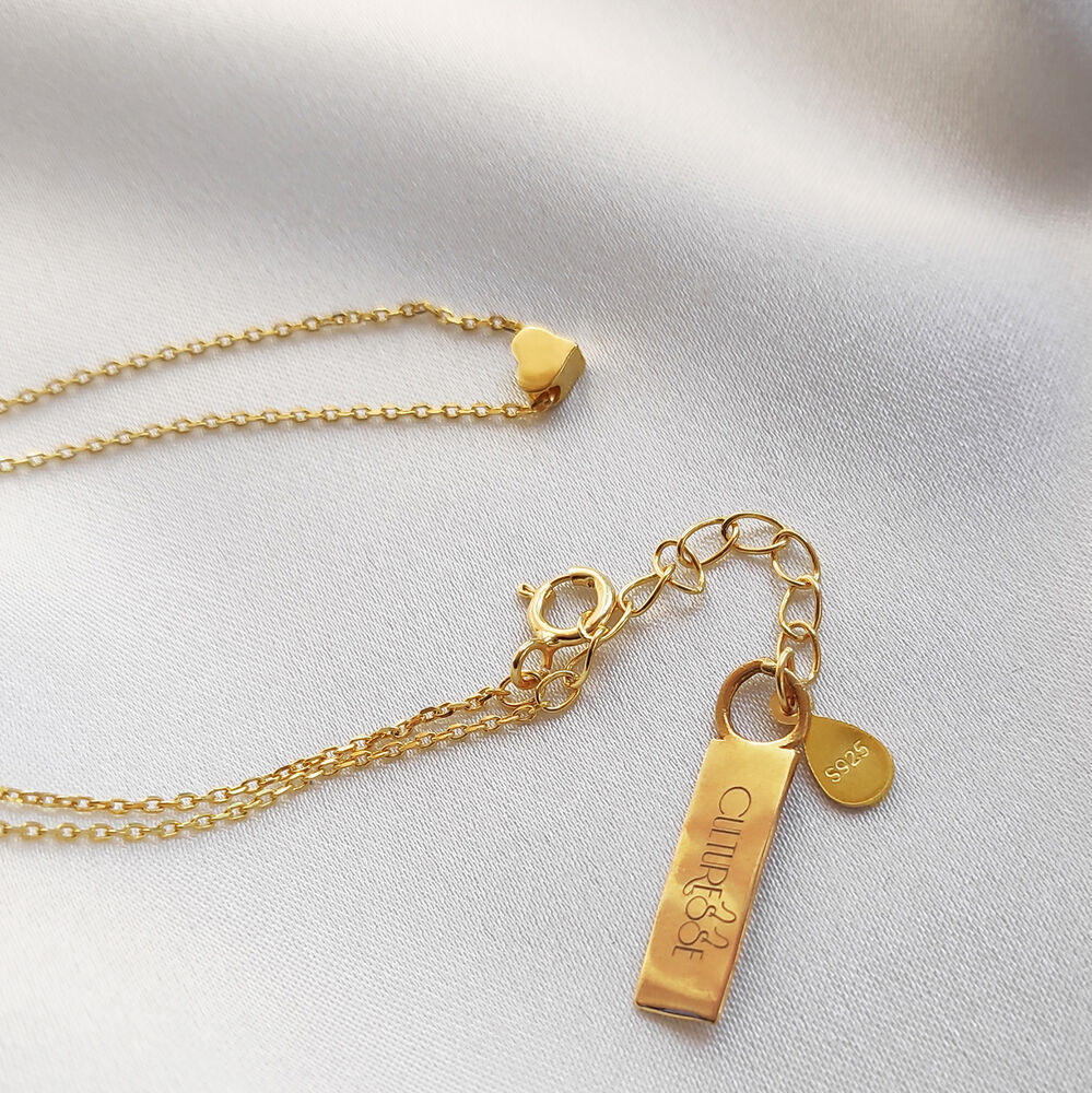 Culturesse Flavia Fine Gold Heart Pendant Necklace