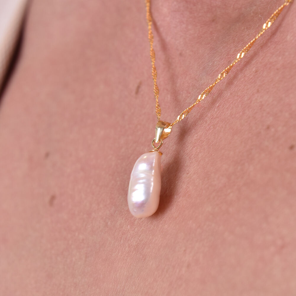 Culturesse Nova 18K Freshwater Pearl Pendant Necklace