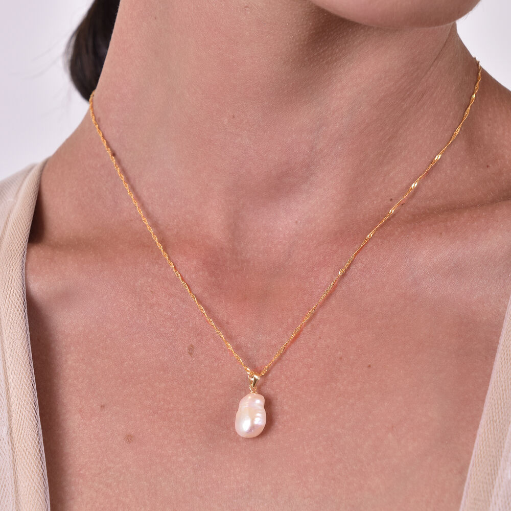 Culturesse Nova 18K Freshwater Pearl Pendant Necklace