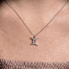 Culturesse Gemini Diamante Pendant Necklace (Silver)