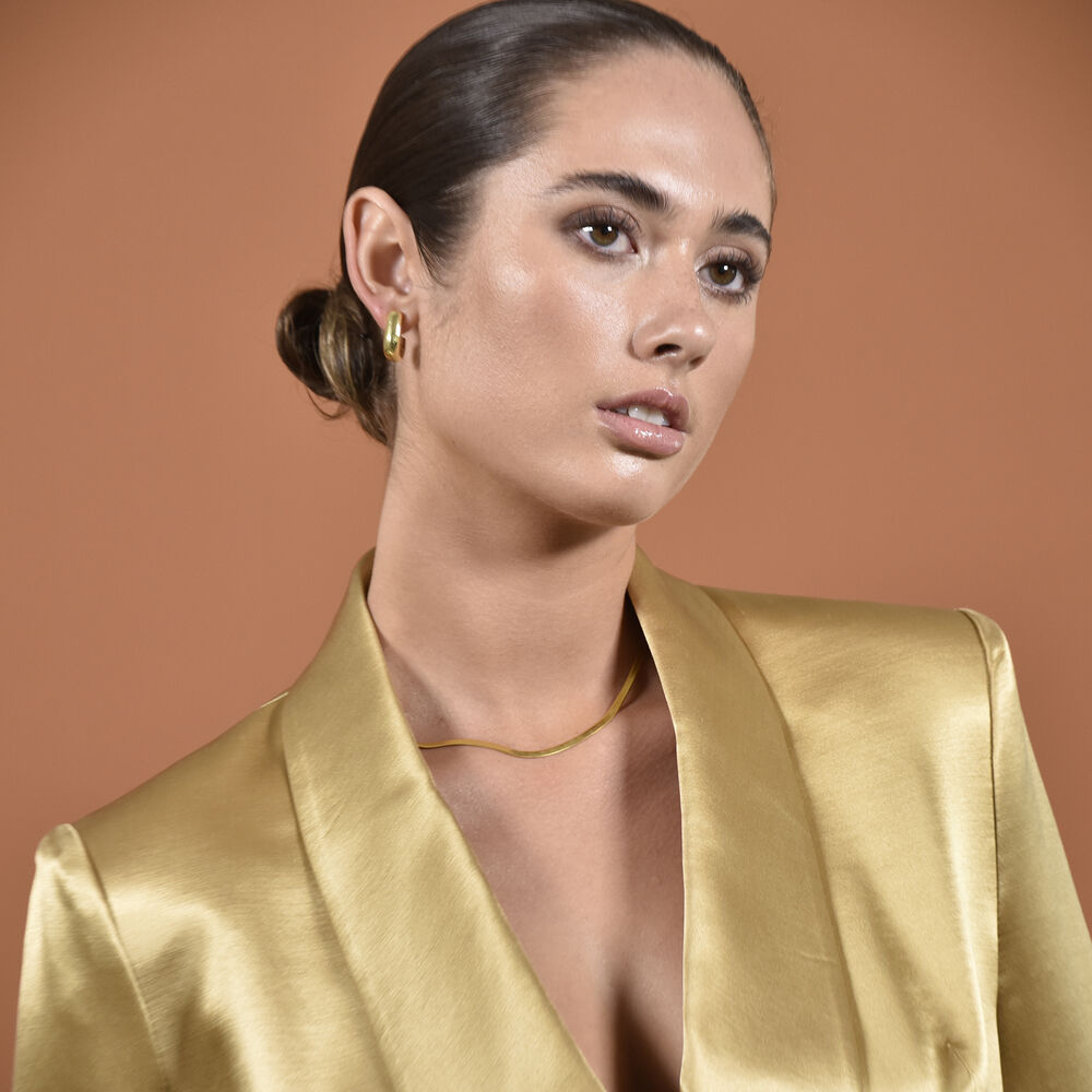 Culturesse Faridah Gold Snake Chain Necklace (Solid Sterling Silver)