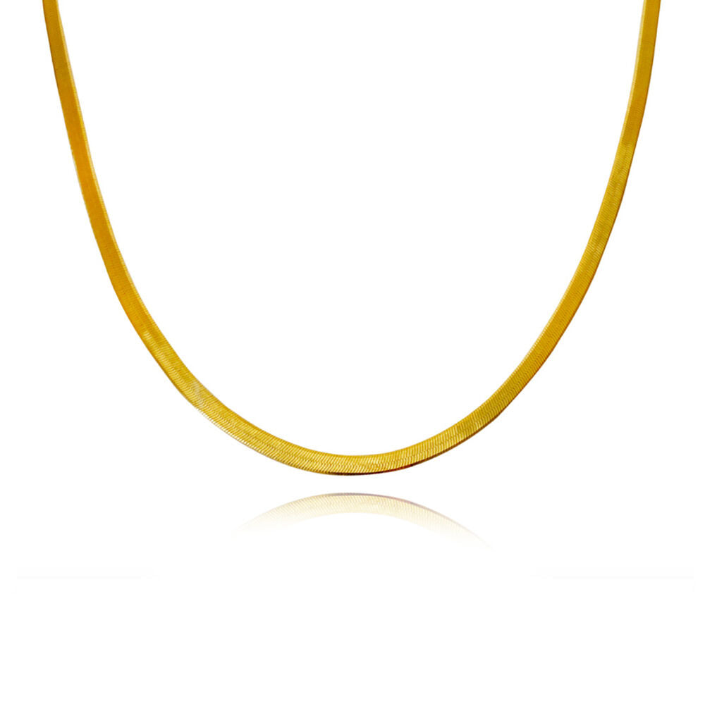 Culturesse Faridah Gold Snake Chain Necklace (Solid Sterling Silver)