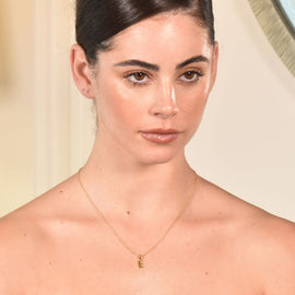 Culturesse 24K Gold Filled Initial E Pendant Necklace