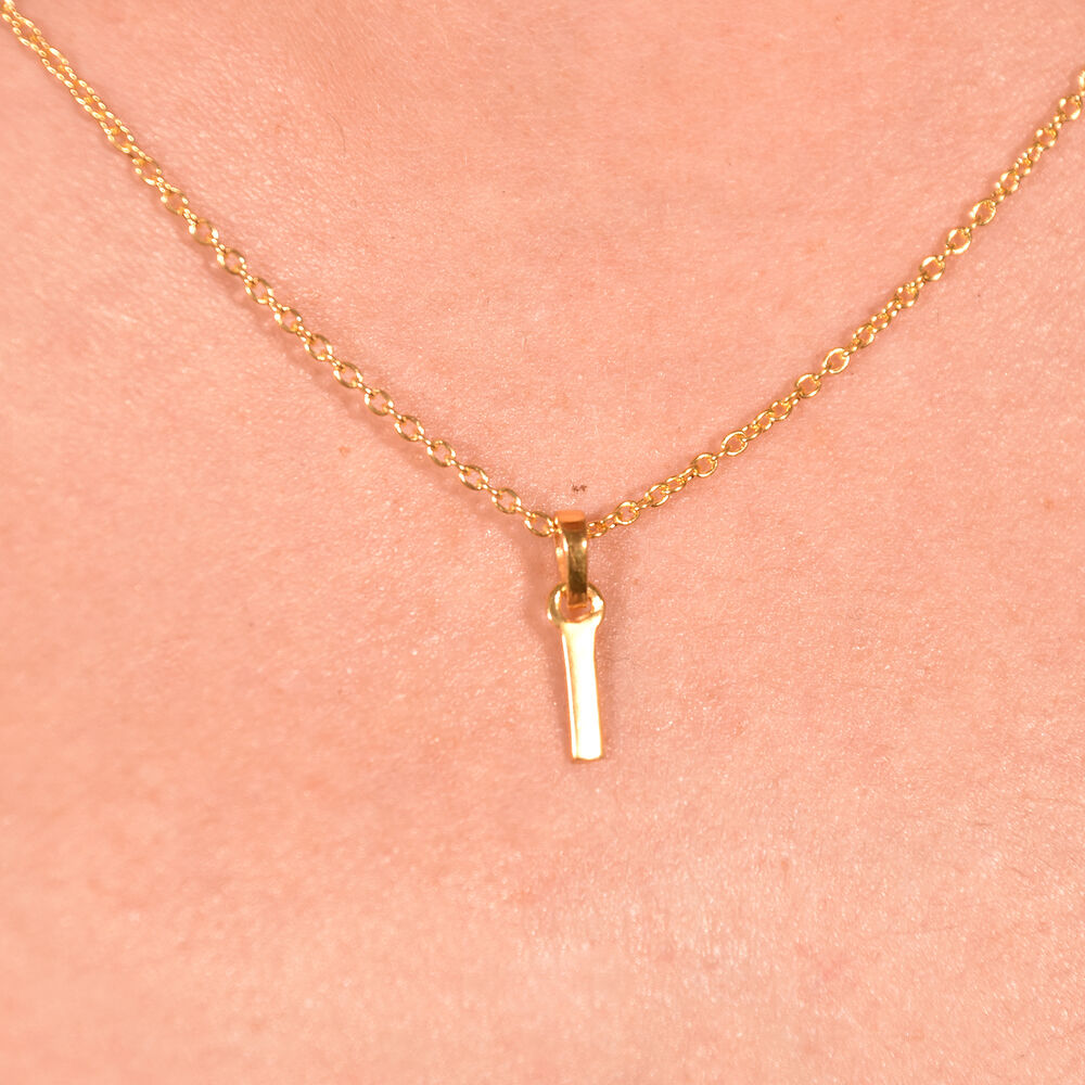 Culturesse 24K Gold Filled Initial I Pendant Necklace