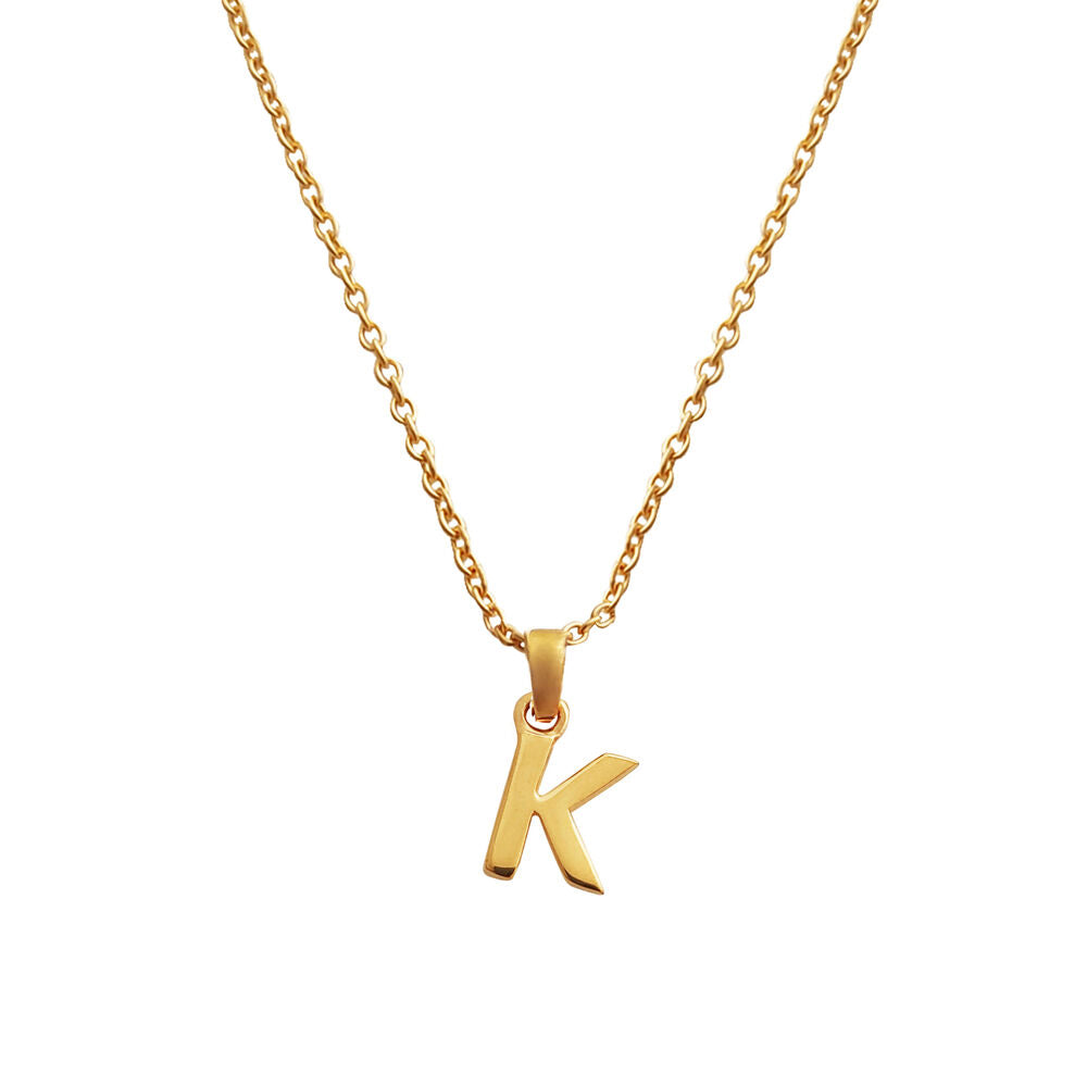 Culturesse 24K Gold Filled Initial K Pendant Necklace