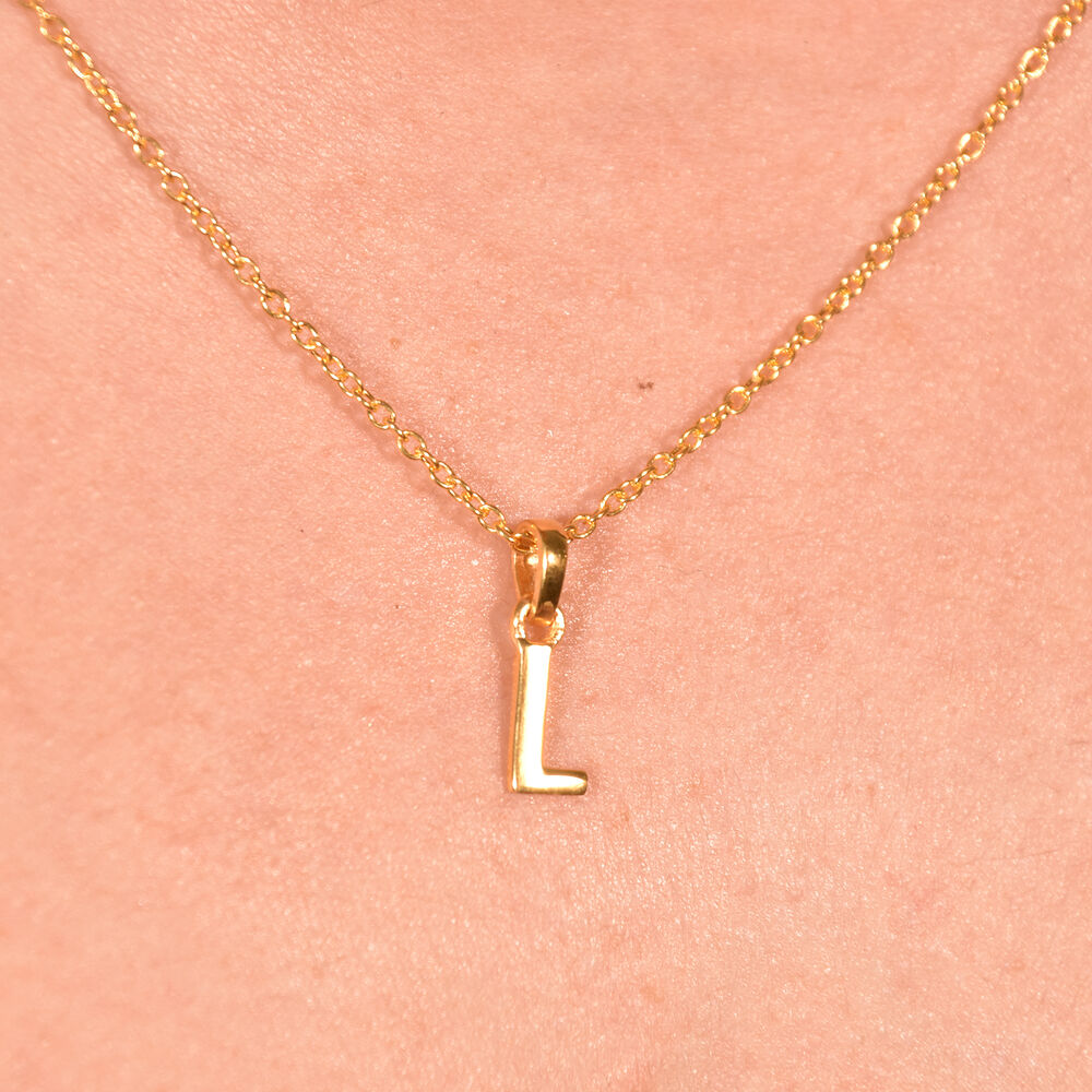 Culturesse 24K Gold Filled Initial L Pendant Necklace