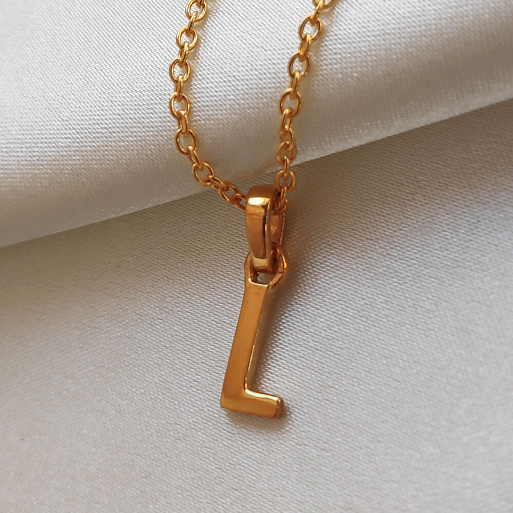 Culturesse 24K Gold Filled Initial L Pendant Necklace