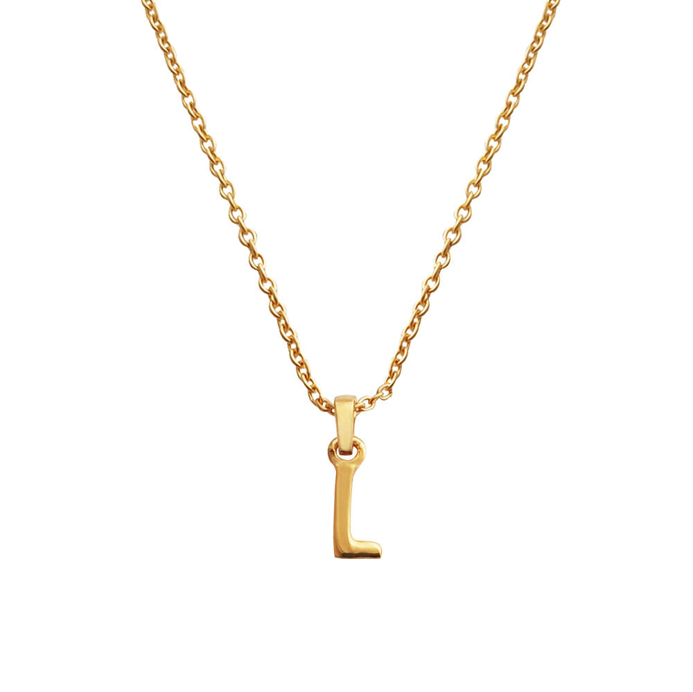 Culturesse 24K Gold Filled Initial L Pendant Necklace