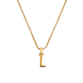 Culturesse 24K Gold Filled Initial L Pendant Necklace