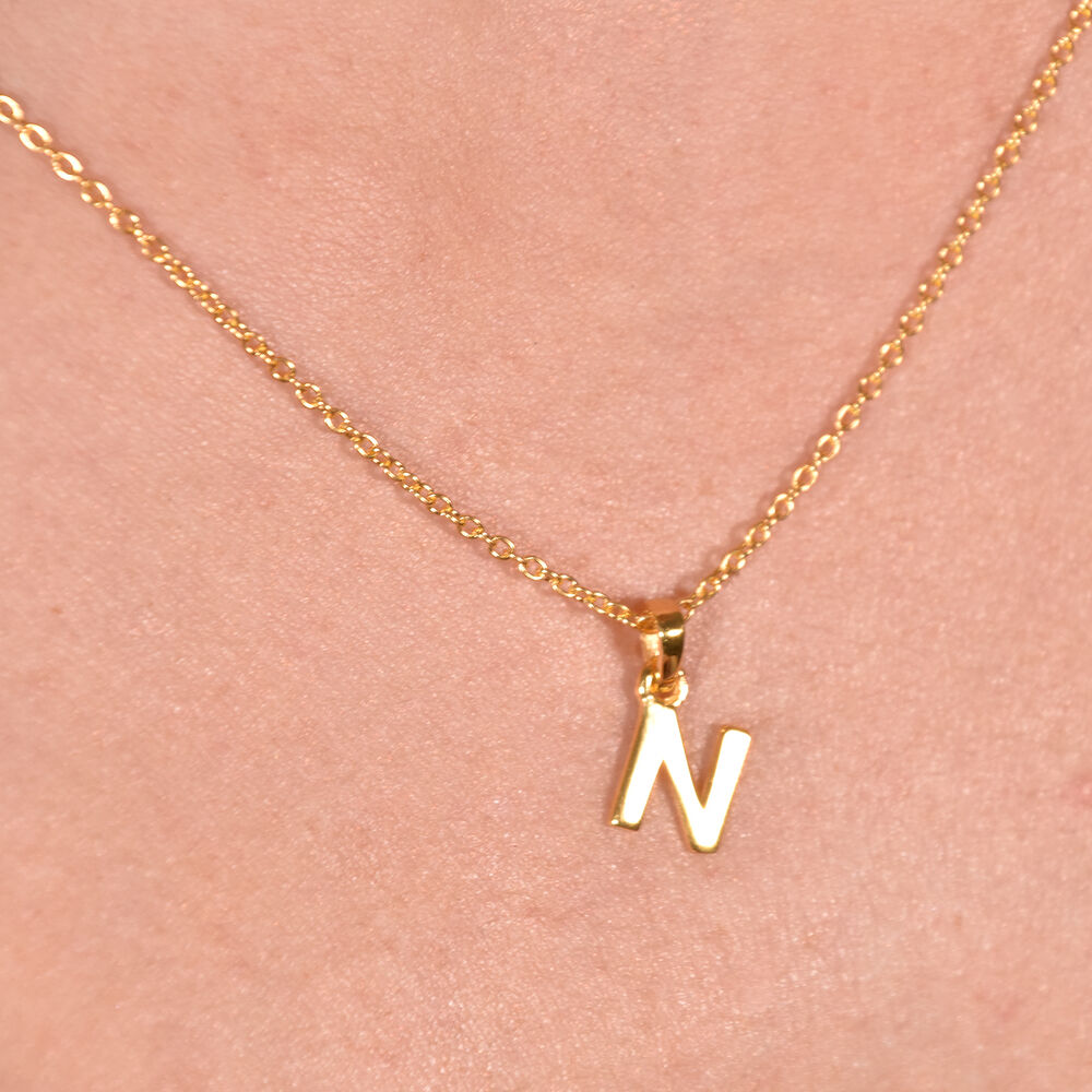 Culturesse 24K Gold Filled Initial N Pendant Necklace