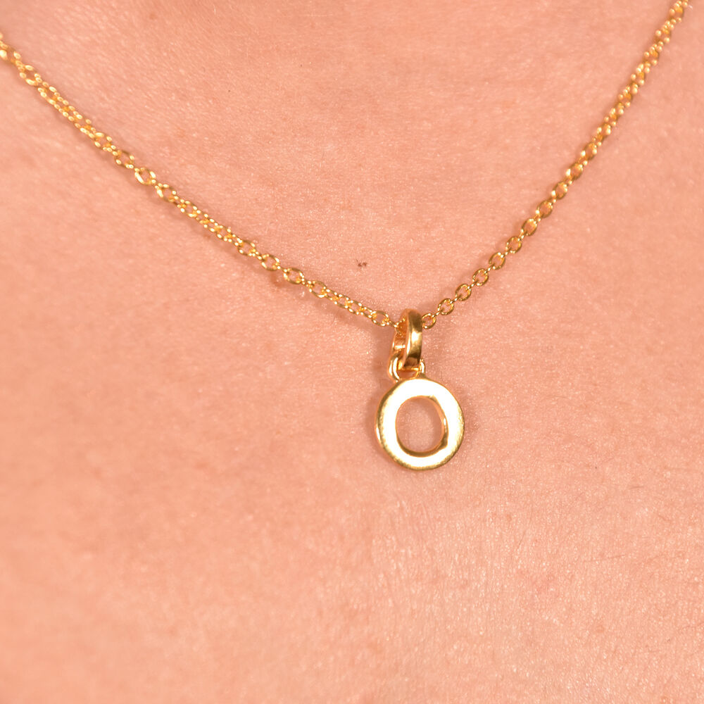 Culturesse 24K Gold Filled Initial O Pendant Necklace
