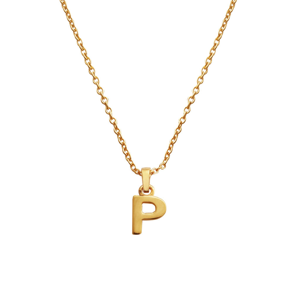 Culturesse 24K Gold Filled Initial P Pendant Necklace